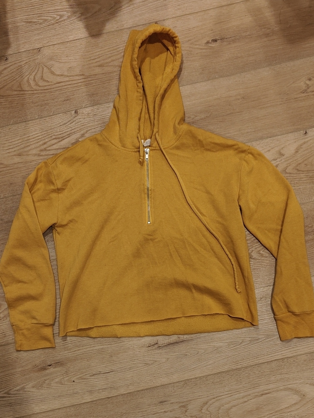 Sky and Sparrow Mustard Half-Zip Hooded Pullover